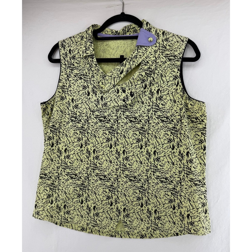Vintage Jamie Sadock Geometric Asymmetrical Golf Top Large
